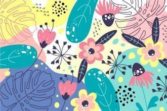 Papel de Parede aquarela tropical