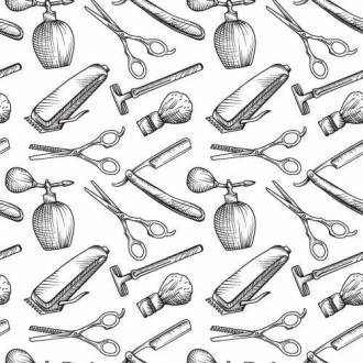 Papel de parede barbearia P&B