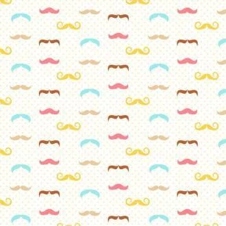 Papel de parede moustache colorido