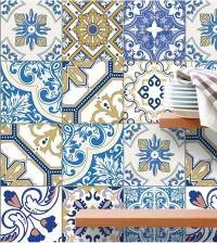 Azulejo Adesivo Azul e Branco Hidráulico 527-7340