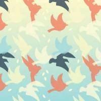 Papel de parede Pássaros com fundo degradê