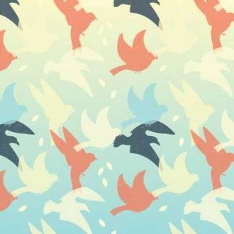 Papel de parede Pássaros com fundo degradê