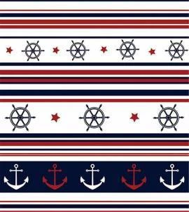 Papel de parede marinheiro listrado azul e vermelho
