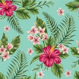 Papel de parede tropical lírios retro