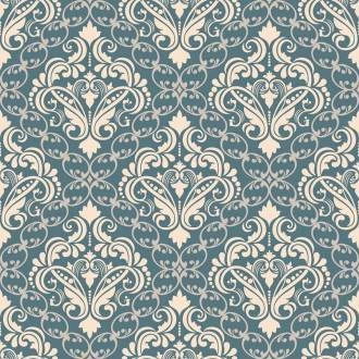 Papel de parede Arabesco tom de azul