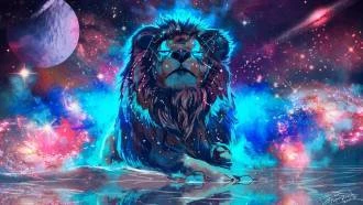 Papel de parede Leão cósmico