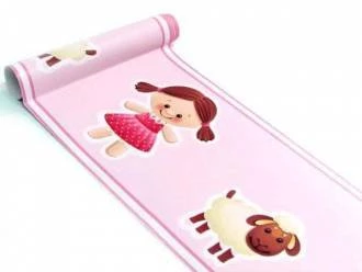 Faixa decorativa infantil menina boneca e ovelhinha