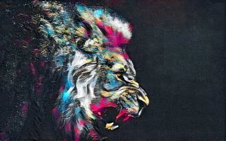 Papel de parede Leão Pintura