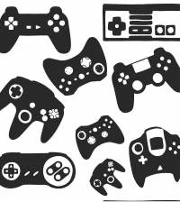Papel de parede gamer controleem branco preto 3024-7396
