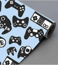 Papel de parede gamer com fundo azul 3025-7399