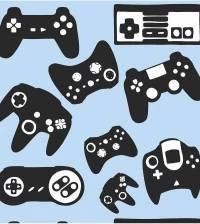 Papel de parede gamer com fundo azul 3025-7400