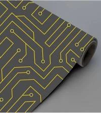 Papel de parede placa eletrônica cinza 3028-7408