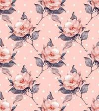 Papel de parede floral adesivo com poá 3036-7426