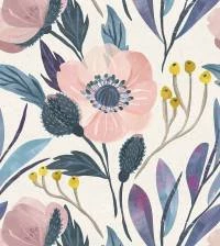 Papel de parede flores da primavera rosa e lilás 3037-7427