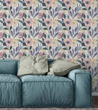 Papel de parede flores da primavera rosa e lilás