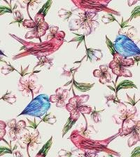 Papel de parede Floral com pardais 3045-7443