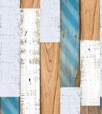 Papel de parede Adesivo madeira tacos azuis 3054-7461