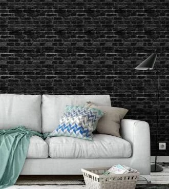 Papel de parede adesivo de tijolo preto