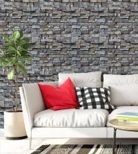 Papel de parede adesivo de tijolo em tons de cinza 3058-7465