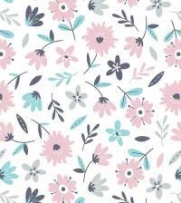 Papel de parede auto adesivo flores aquarelas 3067-7475