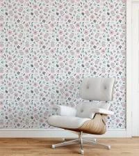Papel de parede auto adesivo flores aquarelas 3067-7476