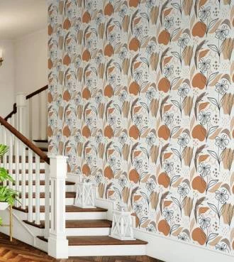 Papel de parede auto adesivo floral em aquarelas
