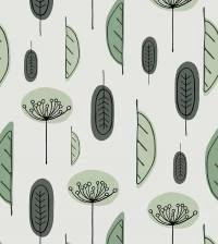 Papel de parede auto adesivo floral em tons verdes 3069-7479