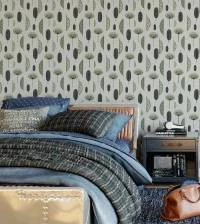 Papel de parede auto adesivo floral em tons verdes 3069-7480