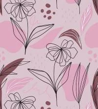 Papel de parede auto adesivo floral em tons lilás 3070-7482