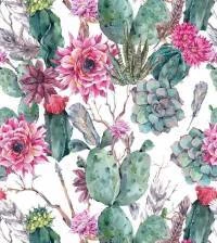Papel de parede floral com cactos e suculentas 3071-7483