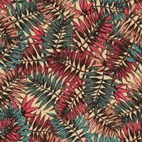Papel de Parede folhas tropicais em tons de verde e rosa
