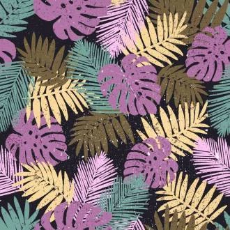Papel de Parede Folhas tropicais em tons variados