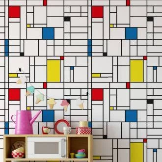 Papel de parede mondrian minimalista
