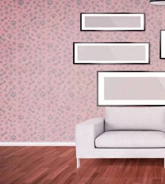 Papel de parede de patinhas e ossinhos