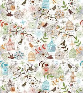 Papel de parede adesivo birds abstrato