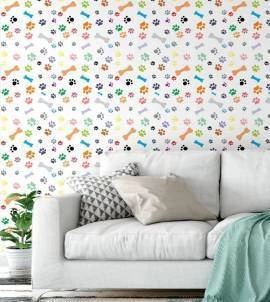 Papel de parede adesivo Pets com patinhas