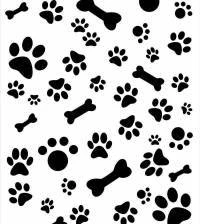 Papel de parede adesivo com patinhas P&B 3113-7565