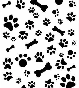 Papel de parede adesivo com patinhas P&B
