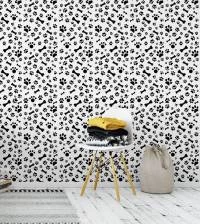 Papel de parede adesivo com patinhas P&B 3113-7566