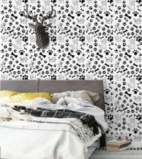 Papel de parede adesivo Pets e pegadas P&B 3114-7568