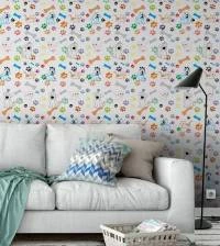 Papel de parede adesivo Pets e pegadas coloridos 3115-7569