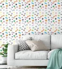 Papel de parede adesivo com patinhas coloridas 3116-7572
