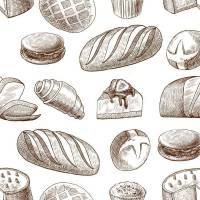 Papel de parede adesivo pães e doces