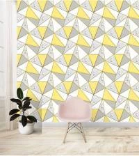 Papel de parede Zara Branco e Amarelo 3118-7574