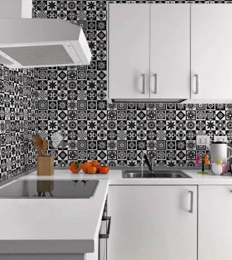Azulejo adesivo ladrilho português P&B