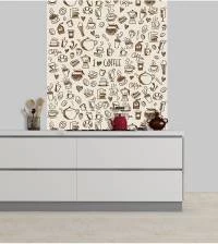 Papel de parede padaria bege e marrom 3128-7596