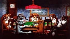 Papel de parede Cães jogando Pôquer