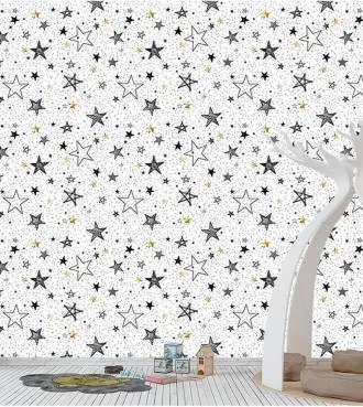 Papel de parede adesivo Estrelas riscadas