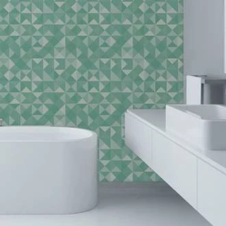 Papel de parede geométrico verde claro