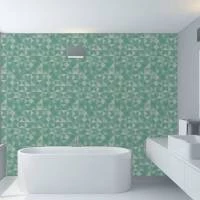 Papel de parede geométrico verde claro 3164-7653